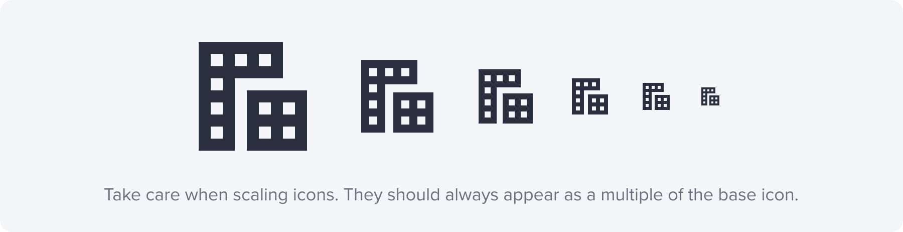 Icon sizing example