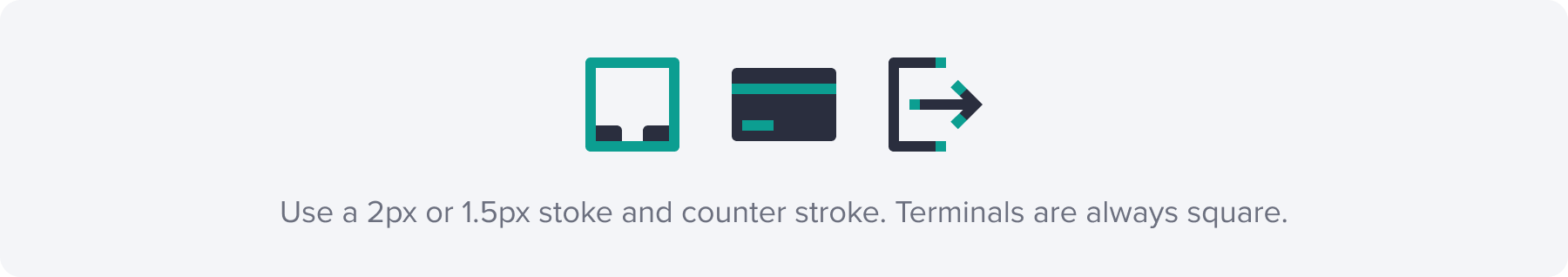 Icon strokes, countrerstrokes and terminals example